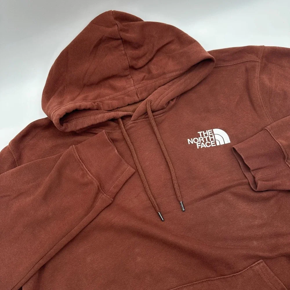 The North Face Mens XXL Brown Box Logo Hoodie Never Stop Exploring Pullover